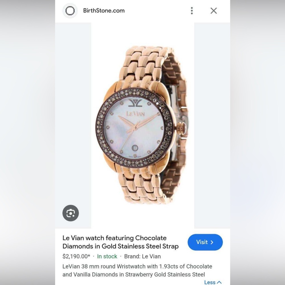 Levian Strawberry Gold Watch with Chocolate Diamonds